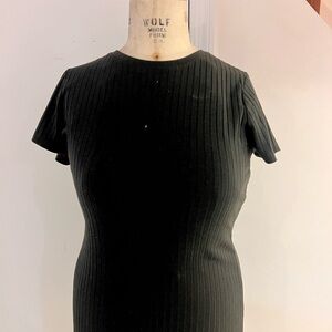 Forever 21 Black Ribbed Knit Dress